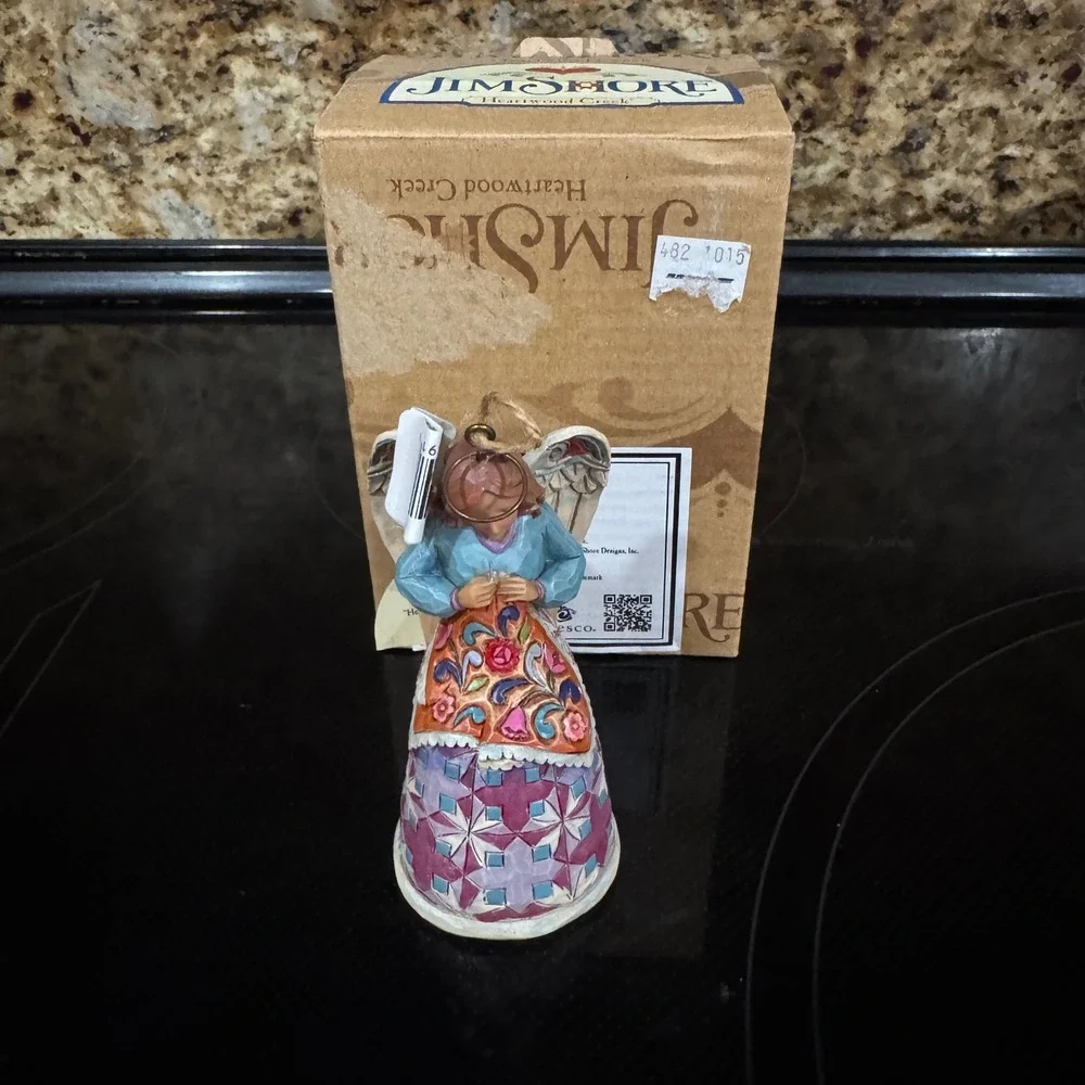 Jim Shore Heartwood Creek Sewing Angel Hanging Ornament 4047805 Enesco 2015 Box